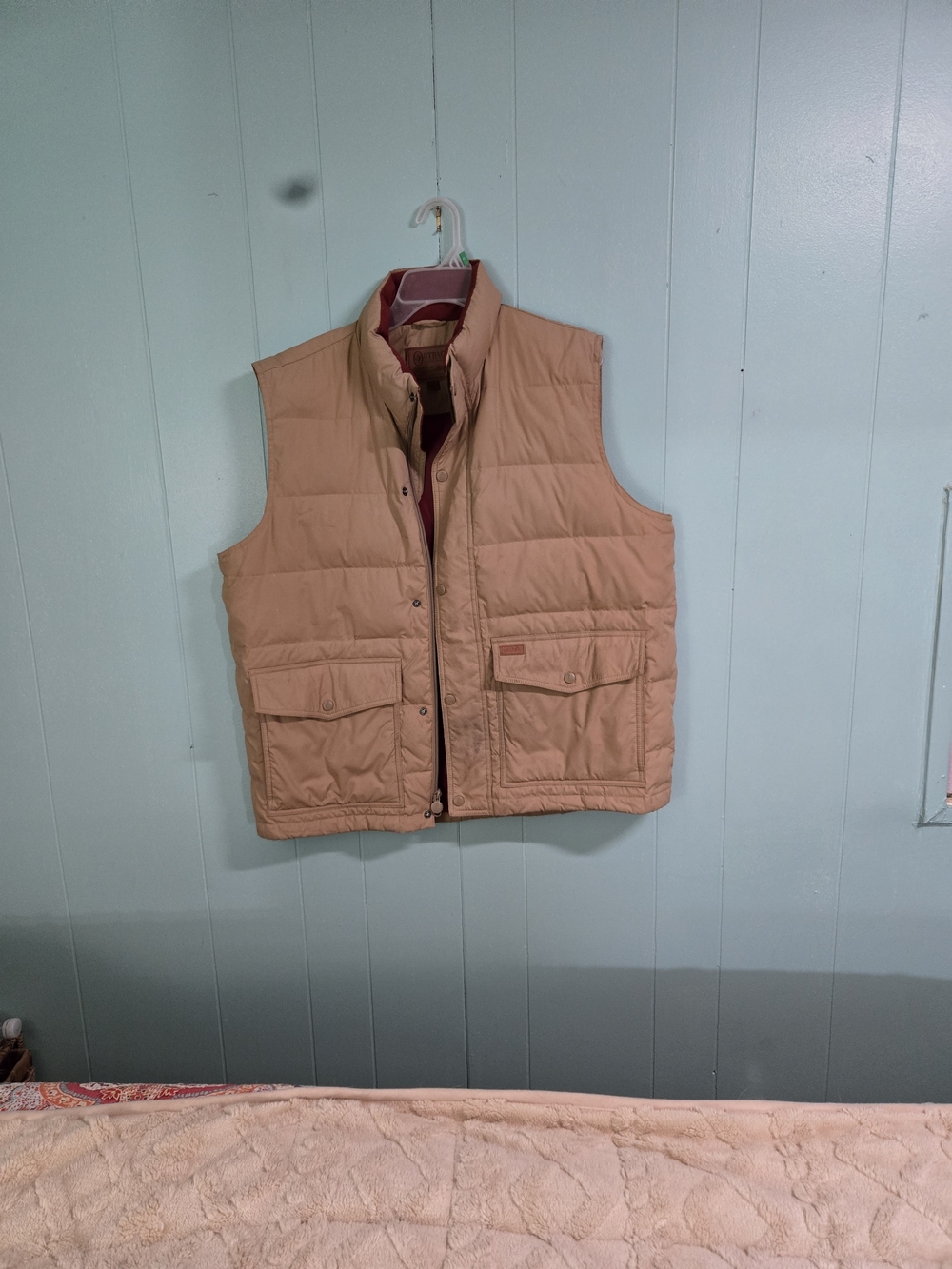 Men's Insulated DOWN Quilted Vest in Tan